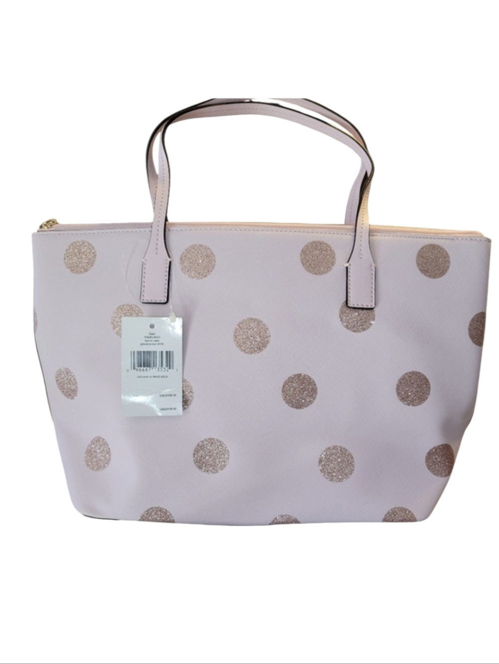 Kate Spade Hani Haven Lane Pink Polka Dot Glitter Tote NWT